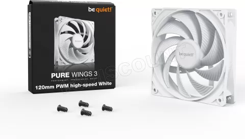 Photo de Ventilateur de boitier Be Quiet Pure Wings 3 Haute vitesse PWM 12cm (Blanc)