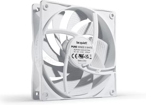 Photo de Ventilateur de boitier Be Quiet Pure Wings 3 Haute vitesse PWM 12cm (Blanc)