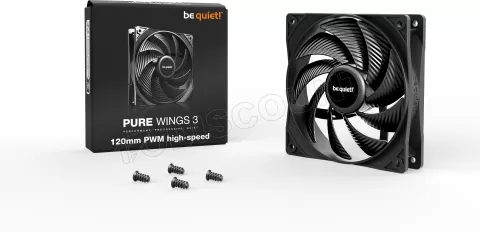 Photo de Ventilateur de boitier Be Quiet Pure Wings 3 Haute vitesse PWM 12cm (Noir)