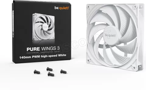 Photo de Ventilateur de boitier Be Quiet Pure Wings 3 Haute Vitesse PWM 14cm (Blanc)