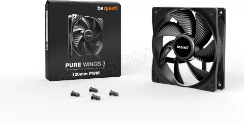 Photo de Ventilateur de boitier Be Quiet Pure Wings 3 PWM - 12cm (Noir)