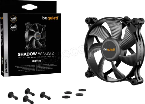 Photo de Ventilateur de boitier Be Quiet Shadow Wings 2 PWM - 12cm (Noir)