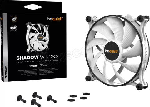 Photo de Ventilateur de boitier Be Quiet Shadow Wings 2 PWM - 14cm (Blanc)