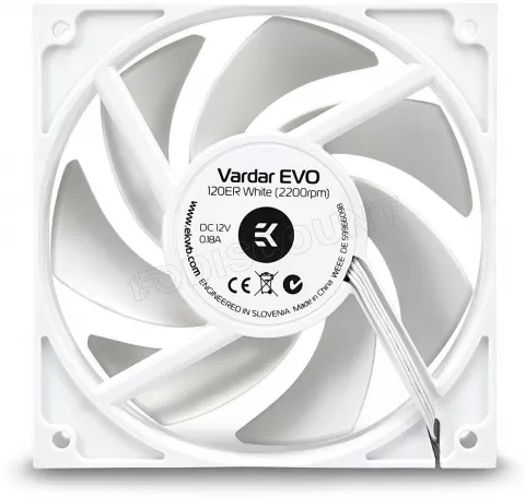 Photo de Ventilateur de boitier Ekwb EK-Vardar Evo 120ER BB 12cm (Blanc)