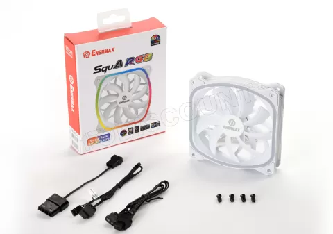 Photo de Ventilateur de boitier Enermax SquA RGB - 120mm (Blanc)