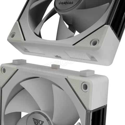 Photo de Ventilateur de boitier Gamdias Aeolus P2 RGB - 12cm (Blanc)