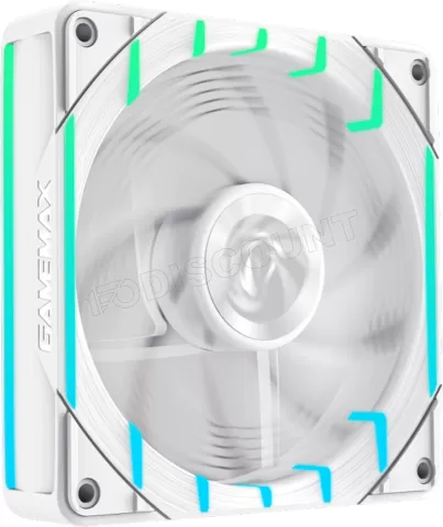 Photo de Ventilateur de boitier Gamemax Tornado T12 Reverse RGB - 12cm (Blanc)