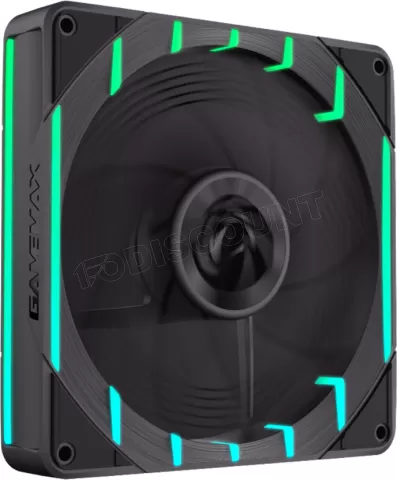 Photo de Ventilateur de boitier Gamemax Tornado T12 Reverse RGB - 12cm (Noir)