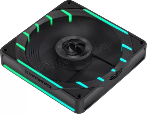Photo de Ventilateur de boitier Gamemax Tornado T12 Reverse RGB - 12cm (Noir)