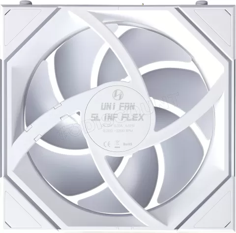 Photo de Ventilateur de boitier Lian Li Uni Fan SL-Infinity Flex Reverse RGB - 12cm (Blanc)