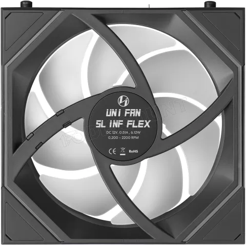 Photo de Ventilateur de boitier Lian Li Uni Fan SL-Infinity Flex RGB - 12cm (Noir)