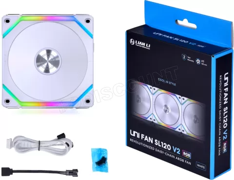 Photo de Ventilateur de boitier Lian Li Uni Fan SL V2 RGB - 12cm (Blanc)