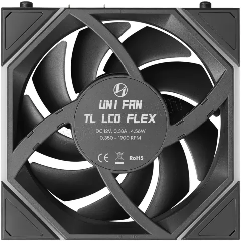Photo de Ventilateur de boitier Lian Li Uni Fan TL LCD Flex Reverse RGB - 12cm (Noir)