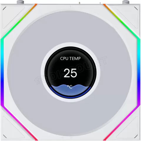 Photo de Ventilateur de boitier Lian Li Uni Fan TL LCD Flex RGB - 12cm (Blanc)