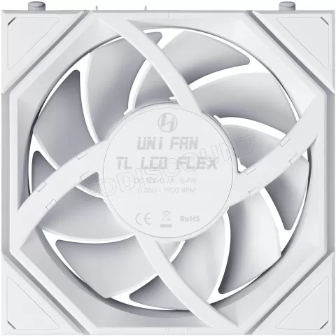 Photo de Ventilateur de boitier Lian Li Uni Fan TL LCD Flex RGB - 12cm (Blanc)