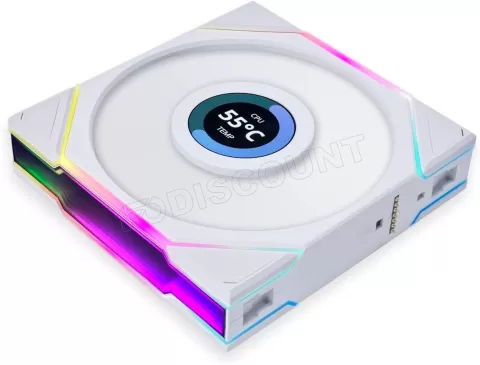 Photo de Ventilateur de boitier Lian Li Uni Fan TL LCD Reverse RGB - 12cm (Blanc)