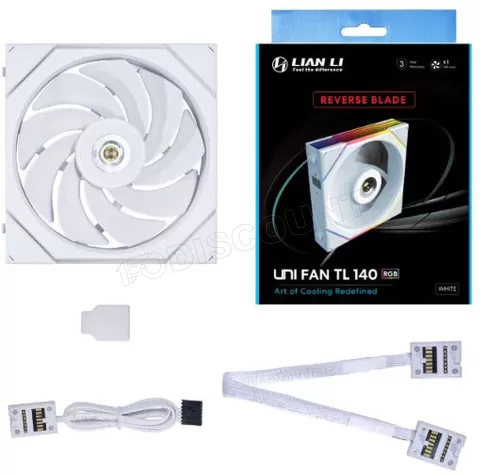 Photo de Ventilateur de boitier Lian Li Uni Fan TL Reverse RGB - 14cm (Blanc)