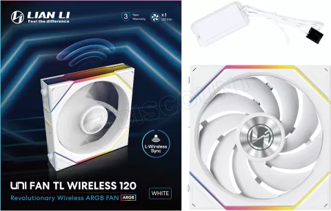 Photo de Ventilateur de boitier Lian Li Uni Fan TL Wireless RGB - 12cm (Blanc)