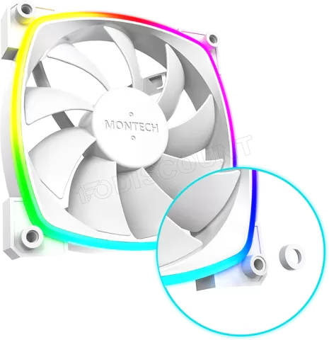 Photo de Ventilateur de boitier Montech AX120 RGB - 12cm (Blanc)