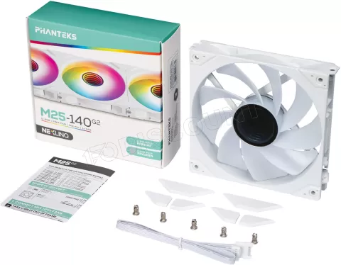 Photo de Ventilateur de boitier Phanteks M25 Gen2 Reverse RGB - 14cm (Blanc)