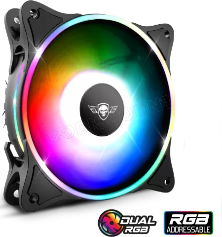 Photo de Ventilateur de boitier Spirit of Gamer AirForce Dual RGB - 12cm (Noir)