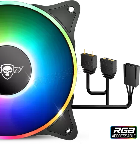 Photo de Ventilateur de boitier Spirit of Gamer AirForce Dual RGB - 12cm (Noir)