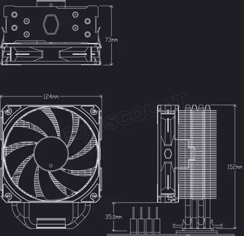 Photo de Ventilateur processeur Cooler Master Hyper 212 Spectrum V3 RGB (Noir)