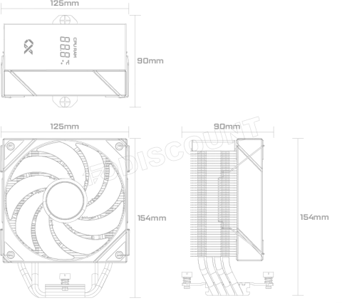 Photo de Ventilateur processeur Xigmatek Air Killer 4 Digital RGB (Blanc)