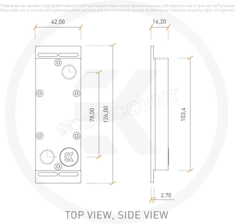 Photo de Waterblock pour Mémoire Ram Ekwb EK-RAM Monarch X4 (Transparent/Argent)