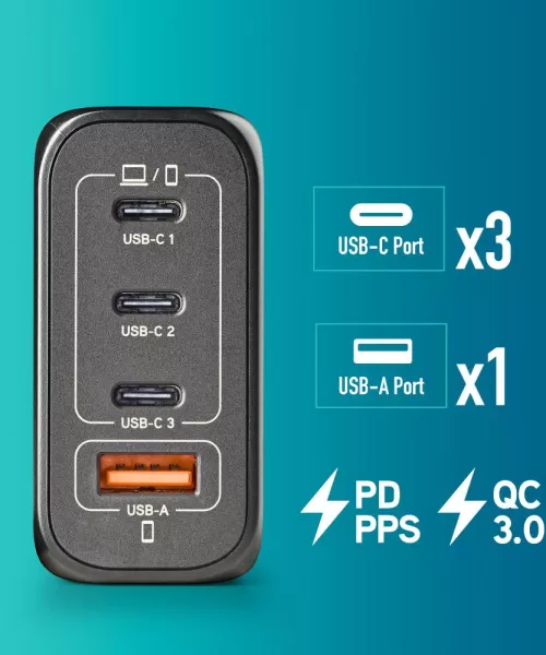 Polyvalent, rapide et fiable, le chargeur secteur NGS Bud 140W.