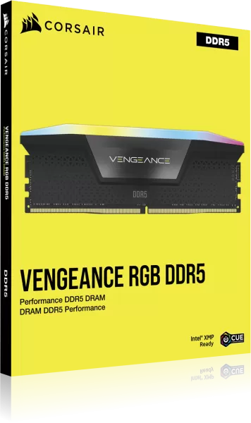 CORSAIR VENGEANCE RGB DDR5 RAM 32Go (2x16Go) 6000MHz CL30 AMD EXPO  Compatible iCUE Mémoire d'Ordinateur - Gris (CMH32GX5M2B6000Z30K)